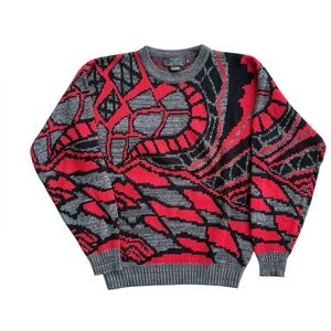 Vintage 80s/90s Abstract Acrylic Knit Sweater Mens Medium